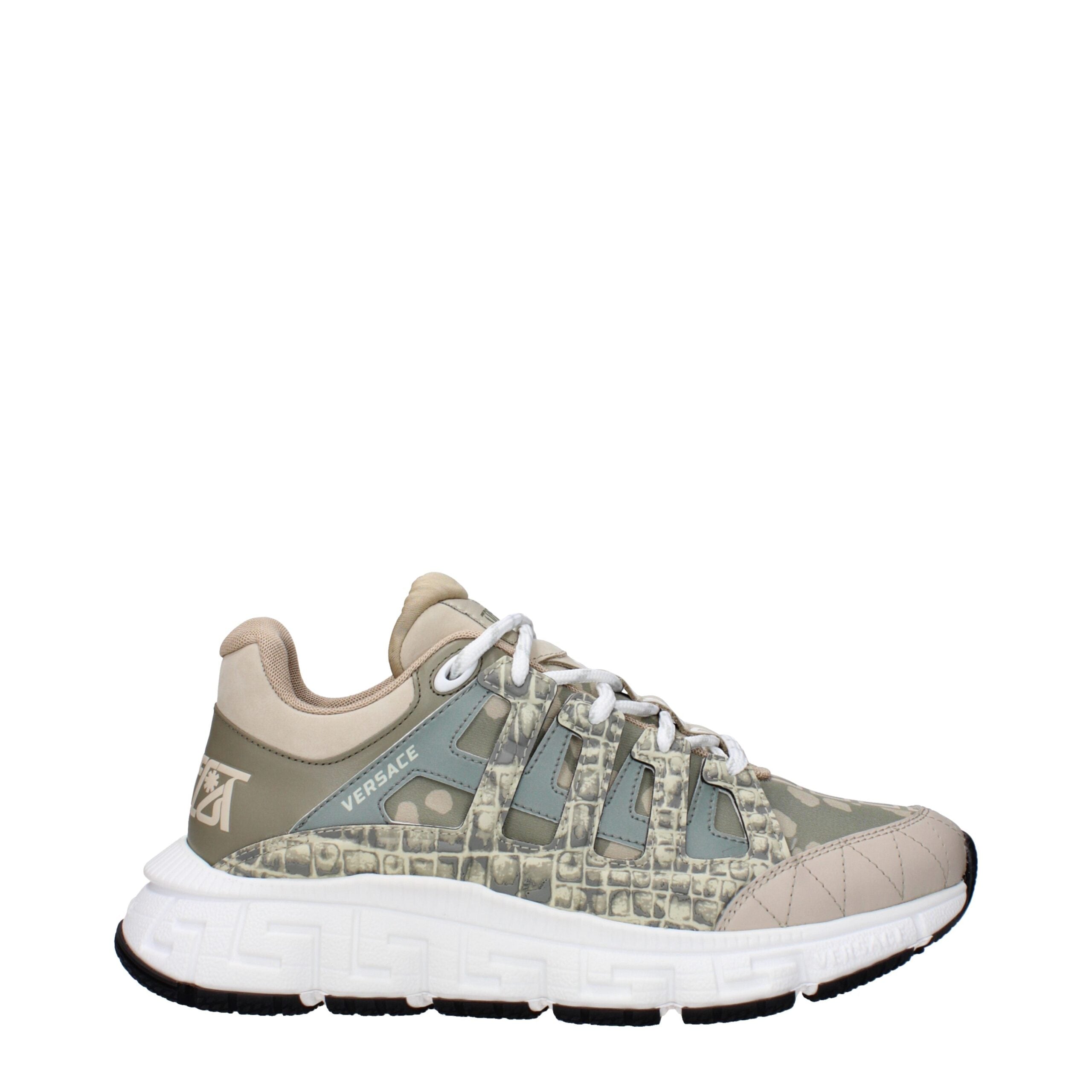 Versace Green Fabric Sneakers